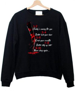 A Nightmare On Elm Street Hand 1 2 Freddy’s Coming For You Sweatshirt