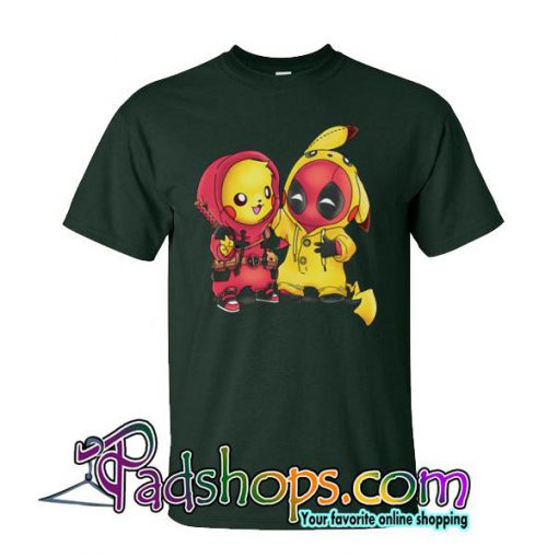 Baby Pikachu Pokemon and Deadpool T Shirt Unisex Adult