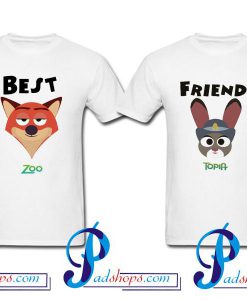 Best Friends Cartoon Zootopia T shirt Couple