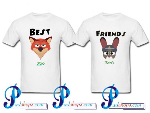 Best Friends Cartoon Zootopia T shirt Couple