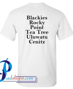 Blackies Rocky Point T Shirt Back