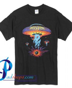 Boston Rock Band Classic Spaceship Distressed T Shirt