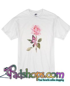 Breast Cancer Butterfly Flower T-Shirt