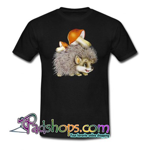 Cartoon Mushrooms Hedgehog T Shirt SL
