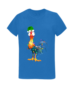 Chicken Hei Hei light Christmas women T Shirt