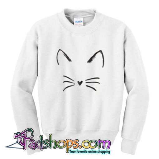 Cute Cat Face Sweatshirt (PSM)