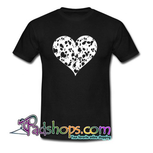 Dalmatian Heart T Shirt SL