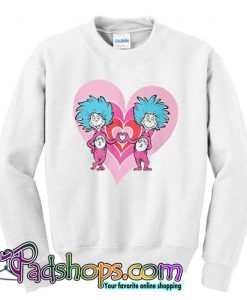Dr Seuss Valentine Thing 1 Thing 2 Sweatshirt SL