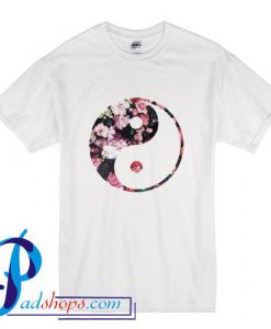 Floral Vintage Yin Yang Logo T Shirt