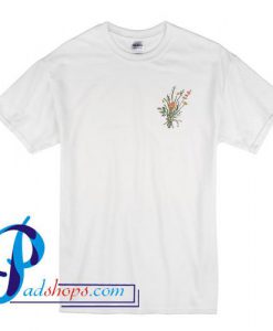 Flower Pocket Print T Shirt