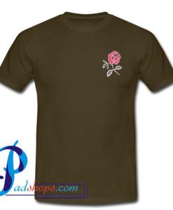 Flower Rose Pocket Print T Shirt