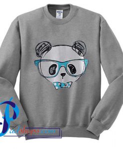Glasses Bear Print Sweatshirt