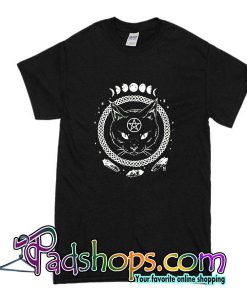 Gothic Moon Phase Witchcraft Cat T-Shirt