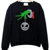 Grinch hand Jack Skellington christmas Sweatshirt