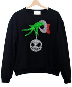 Grinch hand Jack Skellington christmas Sweatshirt