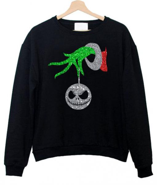 Grinch hand Jack Skellington christmas Sweatshirt