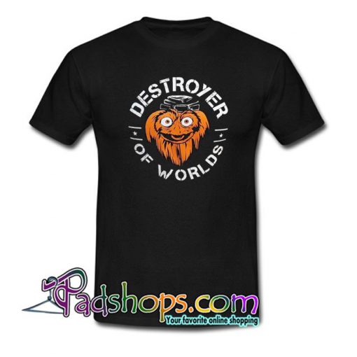 Gritty Destroyer Of Worlds Charcoal  T Shirt SL