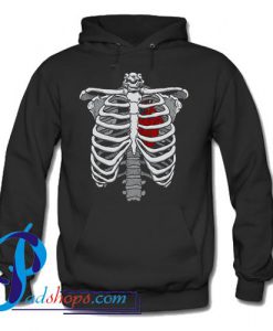 Halloween Skeleton Rib Cage Heart Hoodie