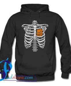 Halloween Skeleton Rib Cage Pumpkin Hoodie