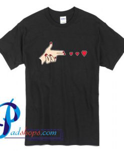 Hand Pistol Heart T Shirt