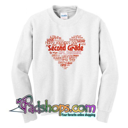 Heart Teacher Name Grade Personalized Sweatshirt