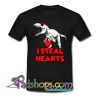 I Steal Hearts Dinosaur TRex Valentine  T Shirt SL