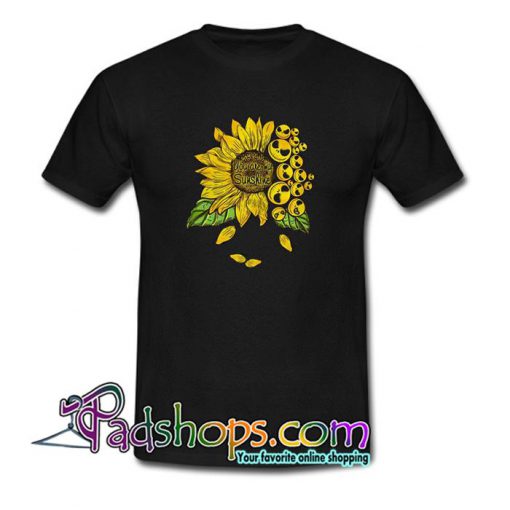 Jack Skellington Sunflower you are my sunshine  T Shirt SL