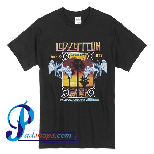 Led Zeppelin 1977 Inglewood Concert Vintage T Shirt