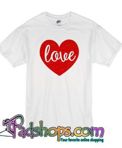 Love sparkly red heart GIRLS T Shirt