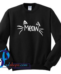 Meow Cat Print Loose Sweatshirt