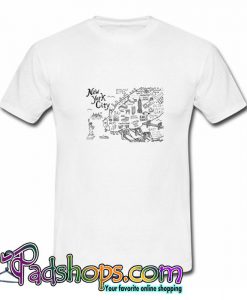 New York City Map Illustration and Wall Decal T Shirt SL