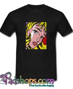 Pop art girl face Roy Lichtenstein Trending  T shirt SL