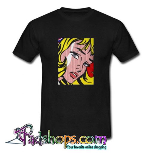 Pop art girl face Roy Lichtenstein Trending  T shirt SL