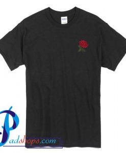 Red Rose Pocket Print T Shirt