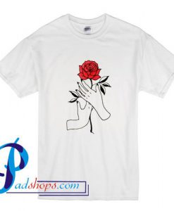 Rose flower hand Woman T Shirt