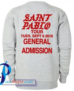 Saint Pablo Tour Sweatshirt Back