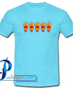 Skull Flame Fire Dead Head T Shirt