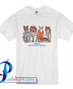 Space Cat Astronaut Nasa Houston Texas T Shirt