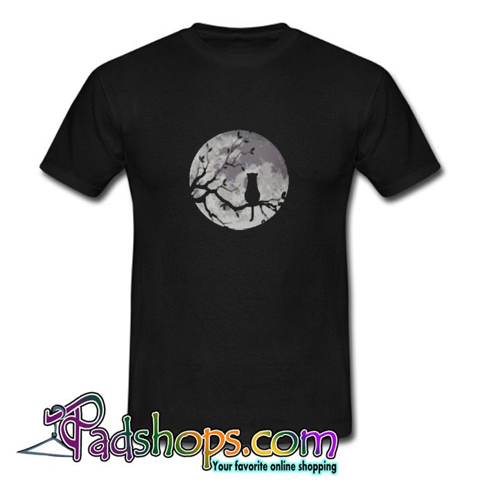 The Cat And The Moon Tshirt SL - PADSHOPS