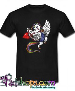Unicorn Valentines Day Cupid Love Heart T Shirt (PSM)