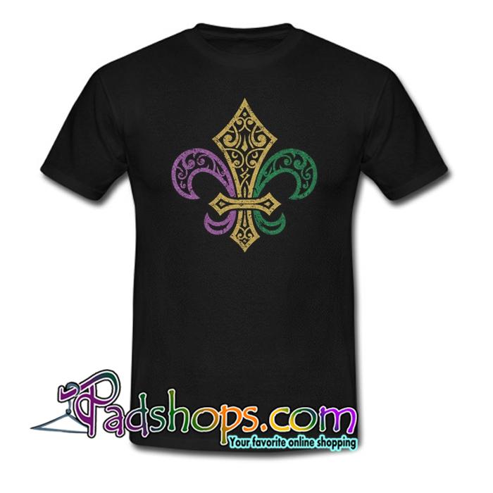 Vintage Distressed Fleur De Lis Shirt Mardi Gras Unisex T Shirt SL
