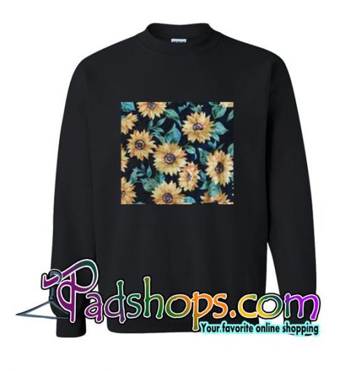 Sun Flowers Print Sweatshirt unisex