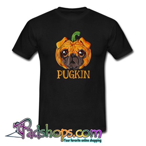 Pugkin Pug Pumpkin Halloween T-Shirt-SL