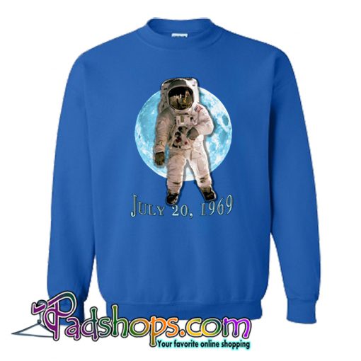 APOLLO 11 Astronaut Moon Landing Blue Moon Sweatshirt-SL