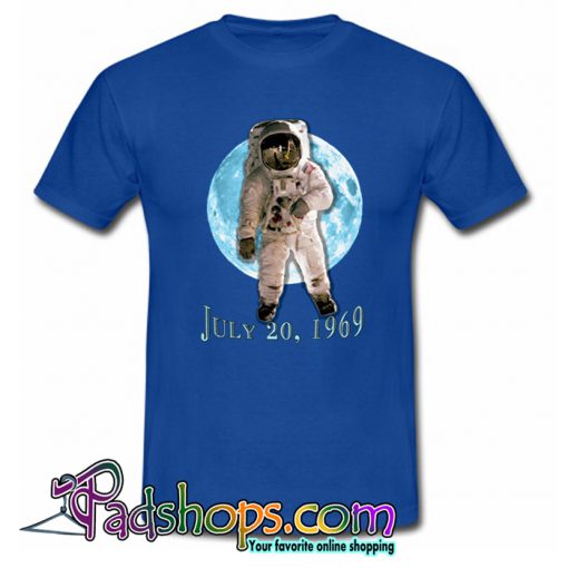 APOLLO 11 Astronaut Moon Landing Blue Moon T shirt-SL
