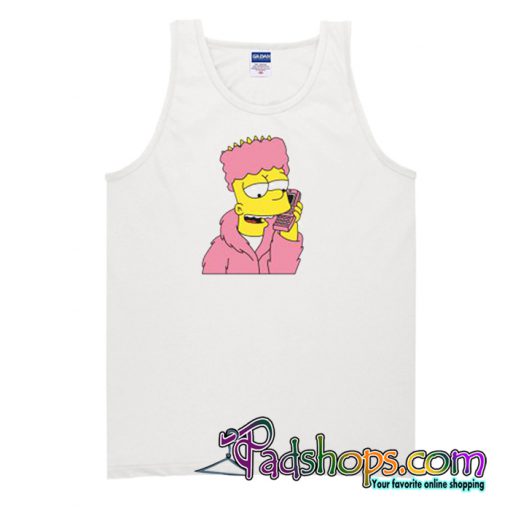 Bart Simpson Camron Dipset Killa Bart Pink Meme Hip Hop Tank Top-SL