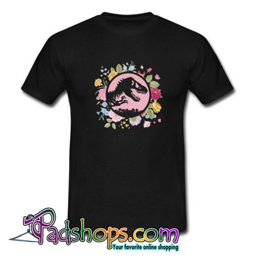 Floral Jurassic Park T-Rex T-Shirt-SL