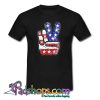 Fourth 4th of July Shirt American Flag Peace Sign Hand T-Shirt-SL