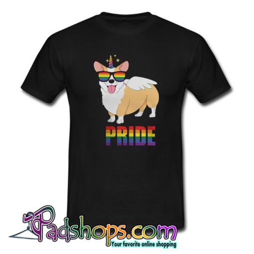 Unicorn Corgi Dog Pride LGBT Gay 2019 T-shirt-SL