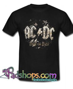 AC DC Black ROCK OR BUST TRENDING T-SHIRT NT